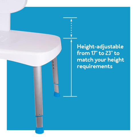 Easy Transfer Shower Bench With Back For Tub And Bathtub Safe Seat For Seniors Adjustable Height Shower Chair
