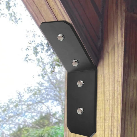 Flush Inside 45 Degree Angle Bracket 4 Pack For 4x4 Nominal Posts And 6x6 Posts Pergola And Gazebo Lumber Connector installed view