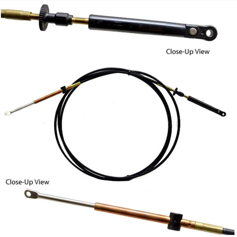 OEM 12 Foot Throttle And Shift Remote Control Cable For Outboard Motors Black Marine Grade Replacement Part 0173112 173112