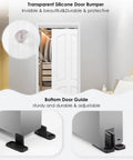 60Inch Sliding Pocket Door Hardware Kit With Aluminum Track And Soft Close Rail, installed door with silicone bumper and bottom guide