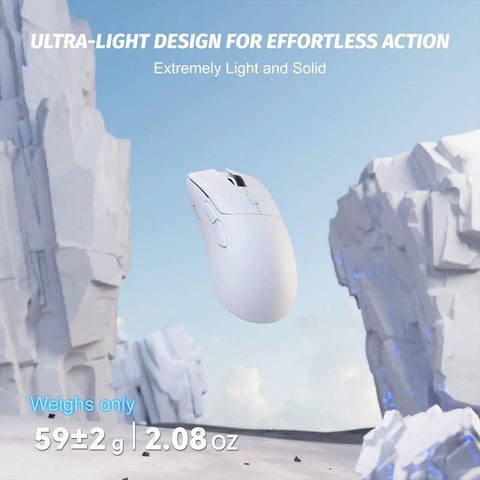 Top Shelf 60 Percent Hall Effect Keyboard And Wireless Mouse Combo Featuring 8K Polling Rate And Ultra Low Latency A Game Changing White Build For Serious Players Who Want Built Different Beast Mode Speed Snag It Today, ultra-light wireless mouse design with weight specification.