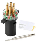 7 Way Round Pin Trailer Plug Tester With LED Indicators Replaces 7865L black plastic tester with gold pins and cleaning tool