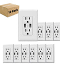 10 pack of 65W GaN USB C Wall Outlet With Dual Type C Ports, PD 3.0 Fast Charging, Tamper-Resistant 15 Amp Electrical Receptacle