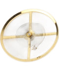 Pro Grade Alloy Gold Balance Wheel Replacement For Watch Movements, Premium Craftsmanship, top view of gold balance wheel component