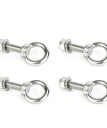 Heavy Duty 304 Stainless Steel Eye Bolt Kit With Flange Lock Nut And Spring Washer For Indoor Outdoor Use Built To Last Corrosion Resistant Hardware For Lifting Hanging And Securing Projects. 4-pack