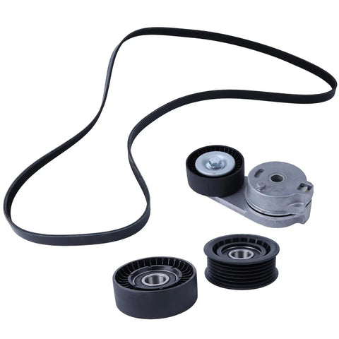 Upgrade Your Ride With Alikali Serpentine Belt Tensioner Idler Pulley Kit For Dodge Charger Challenger Durango 5.7L Or 6.4L V8 Engines 2012 To 2023 Plus Jeep Grand Cherokee Direct Fit OE Replacement That Slaps Hard And Keeps You Cruising Smooth As. black serpentine belt tensioner and idler pulleys kit