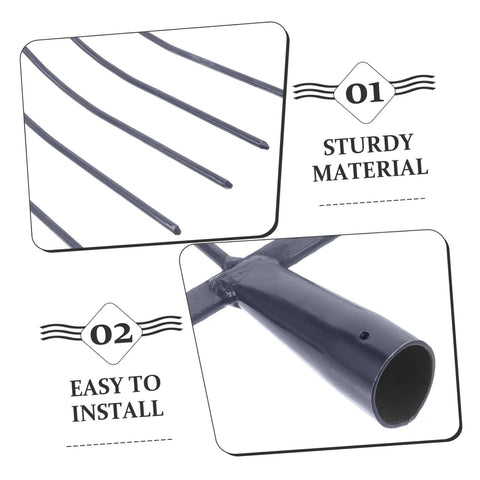 Durable Agricultural Fork Multi Functional Manure Fork For Farm And Lawn Tough Heavy Duty Handheld Tool tines and handle detail