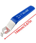 Stainless Steel Ball Valve Handle DN25 Outdoor Faucet Replacement Accessory 10x6mm Shaft with blue grip and measurements shown.