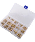 300 Piece Heat Set Threaded Inserts Kit M2 To M6 And One Quarter Twenty Brass Knurled Nuts For 3D Printing PLA ABS Repair Mixed Pack Copper Forging For Strong Durable Joints in compartment case
