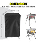 Heavy Duty Waterproof Table Saw Cover Built Like A Tank For Job Sites And Home Workshops Insanely Durable Oxford Fabric with dimensions shown.