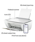 DeskJet 2827e Wireless All In One Color Printer With Scanner And Copier For Home Use AI Enabled 3 Month Instant Ink Trial Included Easy Setup Fast Color And Black Printing Great For Docs And Photos with 60-sheet input tray shown.