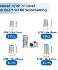 Top Shelf 28 Piece Zinc Plated Steel Threaded Inserts Kit Featuring 5/16 18 Allen Hex Socket Drive Furniture Nuts for Heavy Duty Woodworking Tasks Built Damn Tough with various sizes.