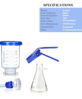 Premium Borosilicate Glass Vacuum Filtration Distillation Kit With 1000ml Filtering Flask And 300ml Graduated Funnel