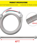 Straight Up Built Half Inch By 4 Feet Non Metallic Liquid Tight AC Whip Kit With Top Shelf 10 Gauge Copper Wire And Brass Fittings Ready To Roll For HVAC Setup, 4-foot flexible electrical conduit.
