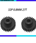 Two Pack Hard Steel Pinion Gears 27T 32P 0.8M 5mm Shaft CNC Machined Upgrade For UDR RC Car 5647 Replacement Parts, Built Tough And Ready For Action.