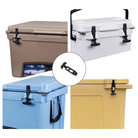 Rock Solid Rubber Hood Catch Latches With Mounting Brackets on coolers in various colors
