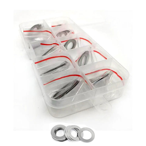 Ultra Thin Stainless Steel Washer Set 304 For Quick Tighten DIN988 Flat Shims M9 Through M18 0.5mm Thick Gasket Assortment Kit DIY Friendly Corrosion Resistant For Bolts And Screws in plastic organizer