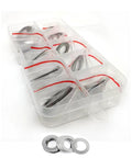 Ultra Thin Washer Set M9 To M18 0.3mm Stainless Steel 304 Pro Grade Adjusting Shim And Plain Gasket Assortment Kit 1 Piece Corrosion Resistant For Bolts And Screws in plastic box