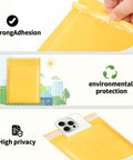 Yellow Kraft Bubble Mailers 3.5x5 Inch Inner, 3.5x6.7 Inch Outer Self Sealing Padded Envelopes with strong adhesion