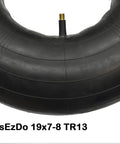 Close-up of 19x7-8 Inner Tube With TR13 Straight Valve Stem for ATV, quad, go-kart, and more.