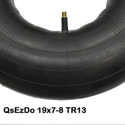 Close-up of 19x7-8 Inner Tube With TR13 Straight Valve Stem for ATV, quad, go-kart, and more.