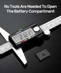 Digital Depth Gauge Caliper For Accurate Depth Measurement 0 To 150mm 0.01mm Resolution Stainless Steel DIY And Pro Use, open battery