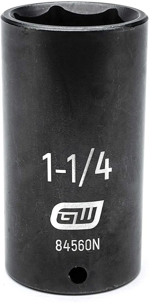 Deep Half Inch Drive Impact Socket Set 6 Point SAE 19 Piece Off Corner Loading Design Reduces Fastener Rounding Black Oxide Finish Resists Corrosion Heavy Duty Auto Repair And Shop Gear socket
