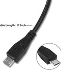 Close-up of 12V To 5V Buck Converter Module With 3A 15W Output, Micro USB Power Adapter cable, 11-inch length label.