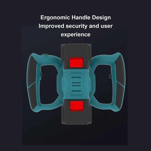 Cordless Electric Ice Auger With Six Speed Settings showing ergonomic handle design for security and user comfort