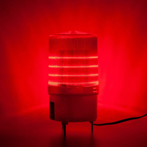 Heavy Duty Rotating Warning Light With Punchy 90Db Buzzer Red Industrial Beacon Alarm For Real Jobsites And Rig Gear 110V Ac Revolving Siren Flasher With Bolt Down Mount