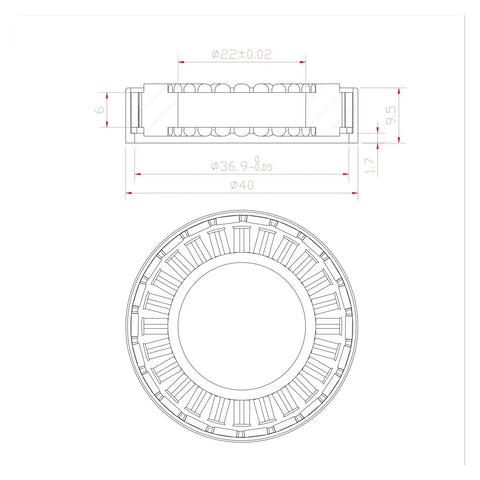 Dimensions of Slick Hollow Shaft Frameless Motor Built With Brushless DC Outer Rotor Architecture for robotics mods.