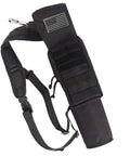 Lightweight Back Archery Quiver With Dual Use Foldable Hip Bag, black, with adjustable strap and MOLLE pocket for 18 to 24 arrows
