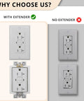 1 Gang Electrical Box Extender Kit Non Metallic BE1 6 Pack With 12 Phillips Screws For Extending Power Outlet Box Depth In Recessed Wiring Projects For Easy Home Wiring Installations; outlet comparison