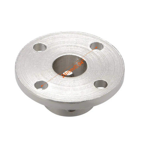Rigid Flange Shaft Coupling For 10mm Motor Shaft H13 D16 Precision Connector Silver Tone With Mounting Holes Front View