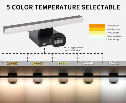 Dimmable Gold Bathroom Vanity Lights Over Mirror With Adjustable Five Color Temperatures Modern Led Wall Lamp Bar For Bath