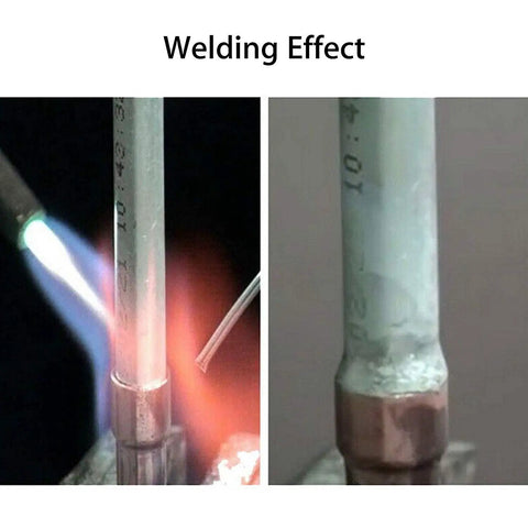 Low Temp Aluminum Welding Rods 20 Pack Flux Free Cored Wire For Quick Welds And Surfacing 0.08 x 10 In in use showing welding effect