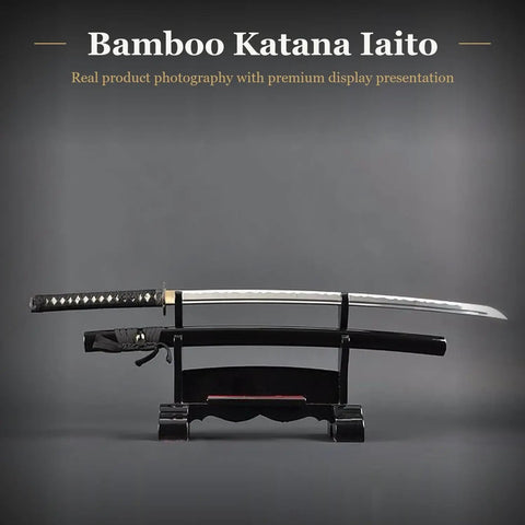 Unsharpened Aluminum Iaido Katana Training Sword With 28 Inch Blade Safe Practice Real Katana Weight Fullered Groove For Audible Swing