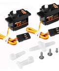 Two Pack 5G Mini Digital RC Servo With Plastic Gear, lightweight micro servo for 1/28 scale RC cars, boats, planes, helicopters, and robots.