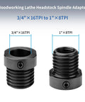 Lathe Headstock Spindle Adapter Converts Three Quarter Inch By Sixteen Tpi To One Inch By Eight Tpi With Blackened Rust Resistant Finish