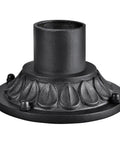 Rugged heavy-duty metal pole mount, 4-inch, textured black finish, for outdoor lighting, patio, garden, or deck, weather-resistant