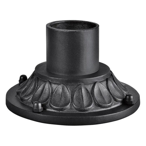 Accessory Pier Mount For Outdoor Lighting, 4-Inch, Textured Black Finish, Rugged Heavy-Duty Metal Pole Mount For Patio