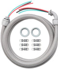 Flexible Half Inch Non Metallic Liquid Tight Electrical Conduit Kit, Six Foot Length With One Straight and 90 Degree Fittings Plus Six Snaps