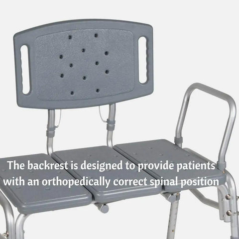 Heavy Duty Bariatric Tub Transfer Bench With Back, Adjustable Height, Supports Up To 500 Lbs, Non Slip Seat For Bath Shower