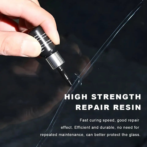 Applying Windshield Repair Kit With Fast Repair Resin Liquid For Chips And Scratches Fix Star Shaped Cracks DIY Auto Glass Fluid Filler