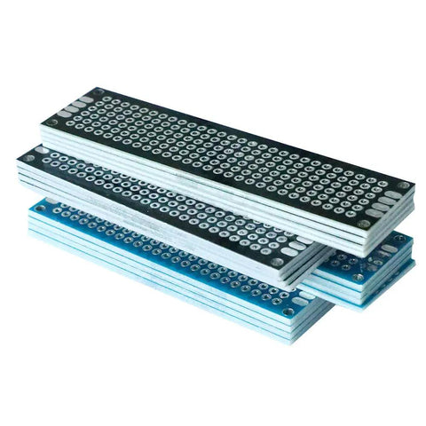Stacked Double Sided PCB Board Prototype Kit 24 Pieces 3x7 cm Universal Printed Circuit Boards For DIY Soldering And Electronic Projects Two Color Black And Blue Random Color Mix
