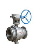 Heavy Duty Cast Steel Gas Ball Valve Featuring A Bulletproof Hard Seal Flange And Slick Manual Operation For Tough Industrial Piping Installations And Daily Service Tasks, blue lever, flanged ends.