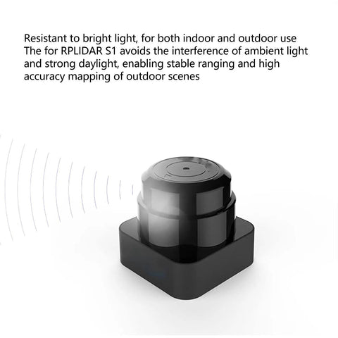 Portable Lidar Sensor for Robotics and Smart Toys, 40m Range, Indoor Outdoor Navigation, Built Tough ABS Shell on white background