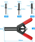 All In One Rivet Gun Set With Nylon Blind Rivets In Three Sizes 30 Pieces Hand Riveter For Automotive Repairs And More