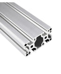 4080 Aluminum Profile Extrusion 8mm T Slot 6063 T5 Anodized Linear Rail For CNC Machine And 3D Printer European Standard Available In 800mm 900mm And 1000mm Lengths Heavy Duty DIY Metalworking Part, silver profile close-up