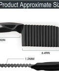 Neletao crinkle potato cutter, black handheld kitchen knife with stainless steel wavy blade.
